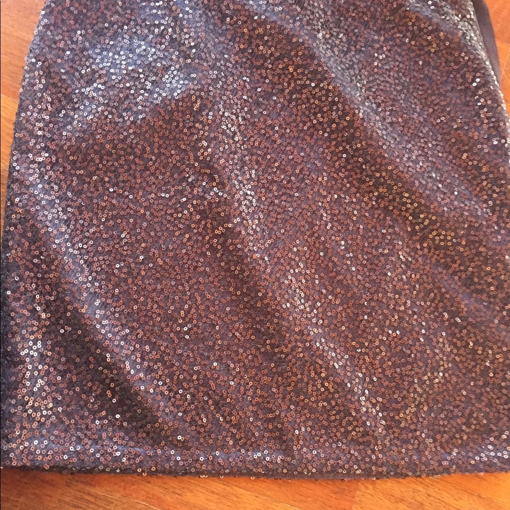Ann Taylor sequined brown mini-skirt; size 6p